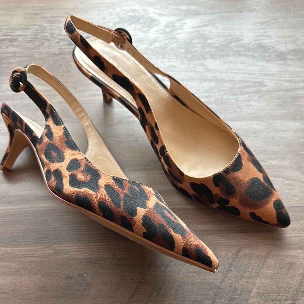 Leopard print Kitten Heel Slingback Shoes women’s size 9,5